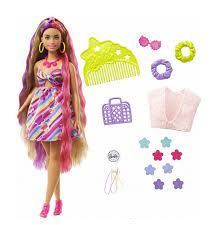 Лялька Барбі квітковому стилі Кучерява Barbie Totally Hair Flower HCM89