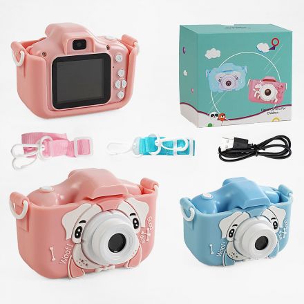 Фотоапарат C 56663 (100) 2 кольори, “Собака”, інструкція, USB-кабель, звук, фото, відео, фронтальна камера, ігри