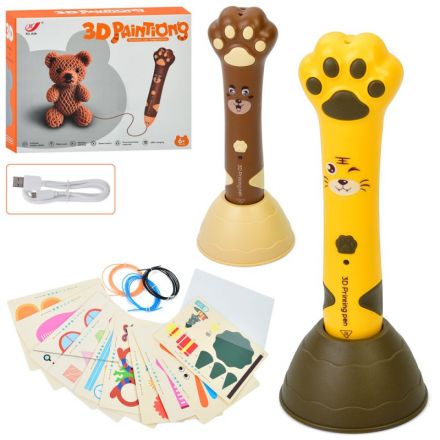 3D ручка XJ01-4 підставка, картки, тип філоменту-PCL (3 кольори), USB, акум.