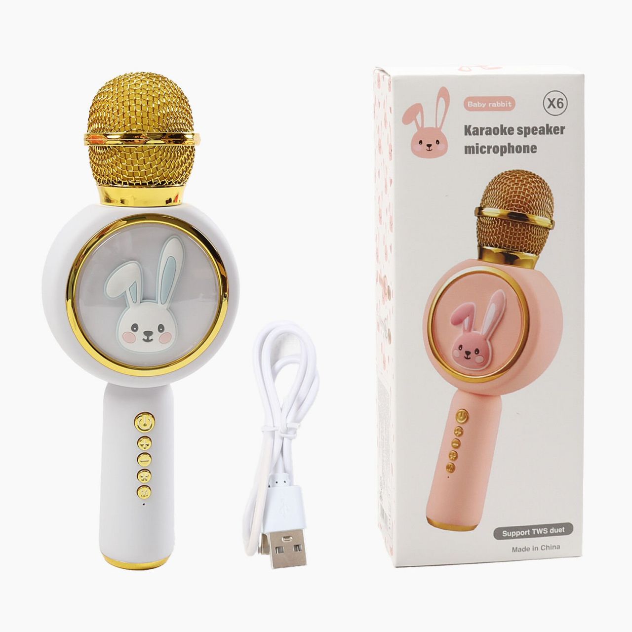 Мікрофон C 72101 (60) зміна голосу, Bluetooth, підсвічування, регулювання гучності, Type-C кабель