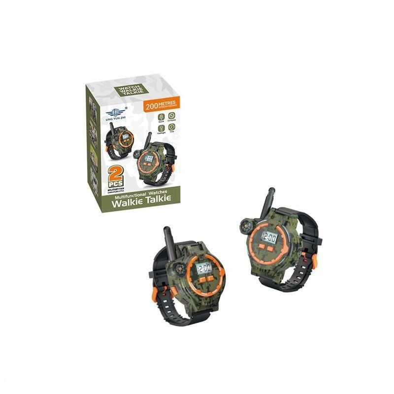 Рація LZ 060 C (120) 2 штуки, гумовий ремінець, підсвічування, компас, електронний годинник, вбудований акумулятор, USB-кабель