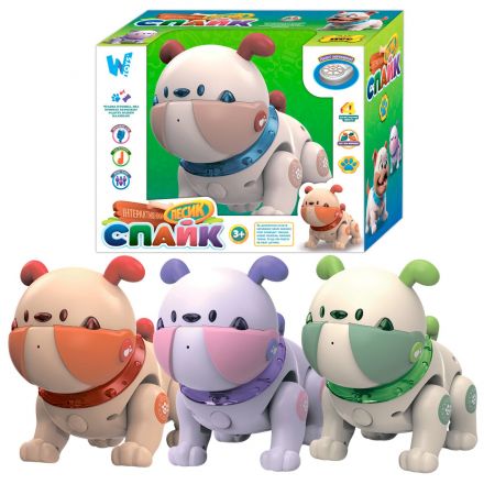 Інтерактивний пес Спайк на р/к 68068 (24) “WToys”, 3 кольори, ОЗВУЧУВАННЯ УКРАЇНСЬКОЮ МОВОЮ, сенсорний, мелодії, підсвічування, запис голосу
