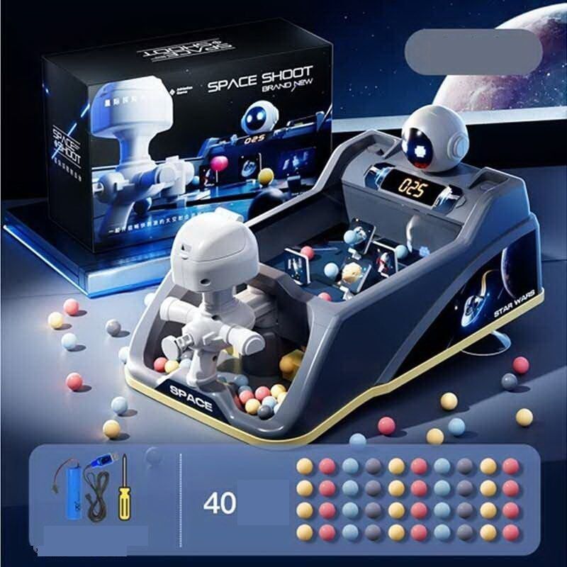 Настільна гра 662-12-1 (12) “Space shoot”, звук, підсвічування, електронне табло, стріляє кульками, тематичні мішені, ак. 3.7V, USB-кабель