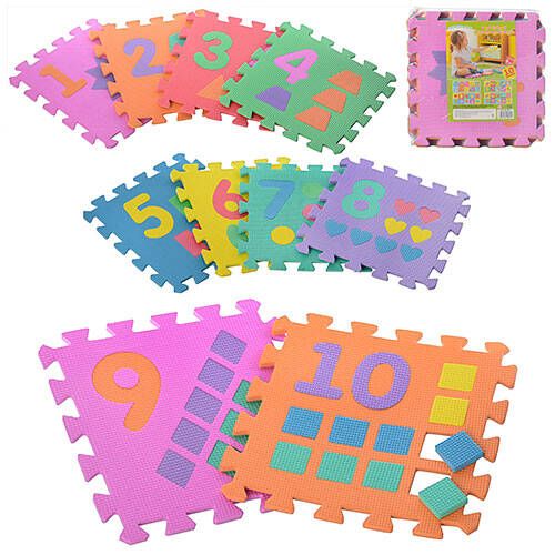 Килимок Мозаїка, EVA, цифри, 10 подіт., 30 * 30 * 0,9 см M0375