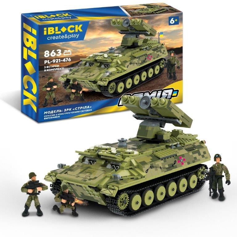 Конструктор IBLOCK арт. PL-921-476 (6шт) Армія, ЗРК "Стрiла", 863 дет