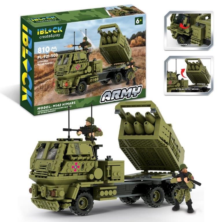 Конструктор IBLOCK арт. PL-921-503 (6шт) Армія, HIMARS, 810дет.