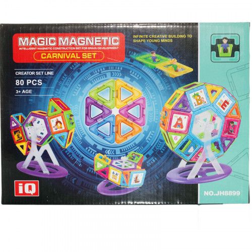 Магнитный конструктор 80 деталей Magic magnetic carnival set