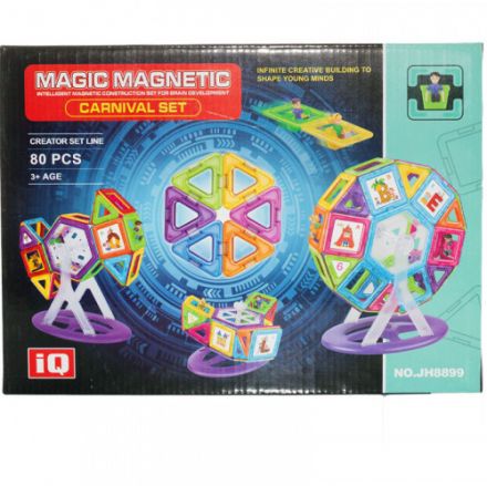 Магнитный конструктор 80 деталей Magic magnetic carnival set