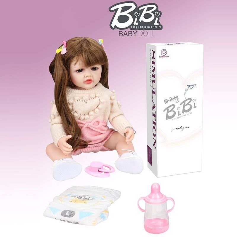 Лялька XBY 5515 (12) висота 52 см, гумова, пляшечка, памперс, соска