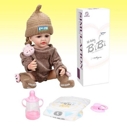 Лялька XBY 5529 (12) висота 52 см, гумова, шапочка, пляшечка, памперс, соска