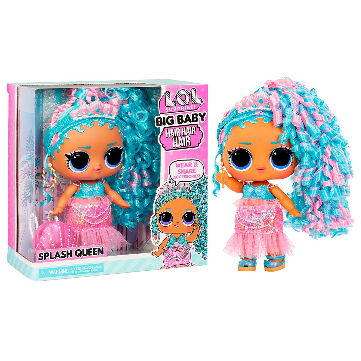 Ігровий набір з мегалялькою L.O.L. Surprise! серії Big Baby Hair Hair Hair" – Королева Сплеск" 579724