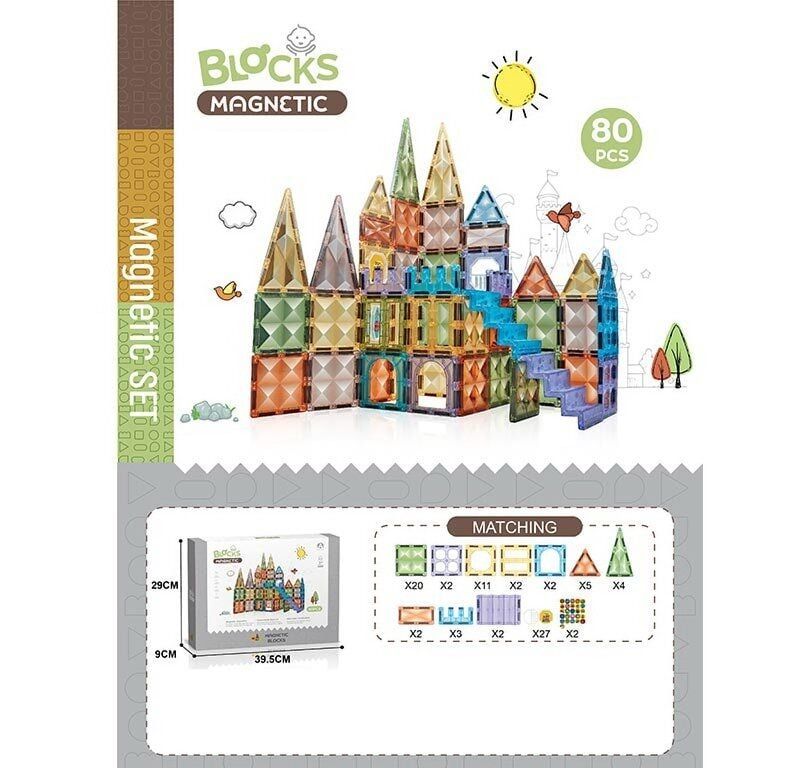 Магнітний конструктор CH 1204 (12) “Замок”, 80 деталей