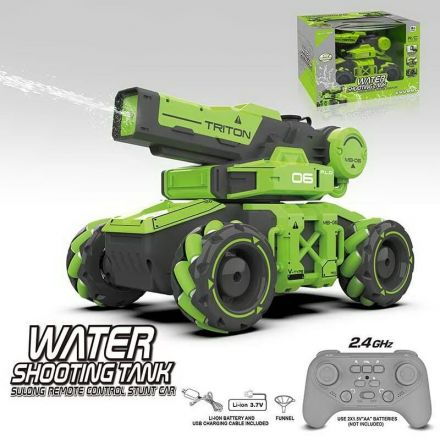 Танк на радіокеруванні SL 8014 A (18) стріляє водою, обертання на 360°, ковзання, пульт 2,4 GHz, акум. 3.7V, USB-кабель, роликові колеса