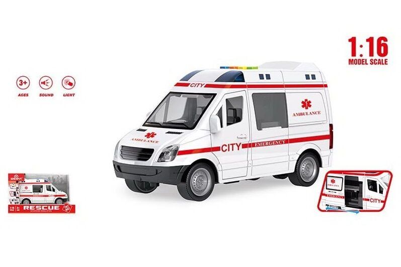 Машина WY 590 E (36) "Швидка допомога", підсвічування, звуки, інерція
