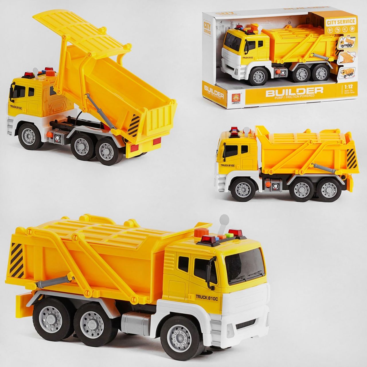 Спецтехніка WY 810 C (18) "Самоскид", підсвічування, звуки, інерція, відкидна кришка
