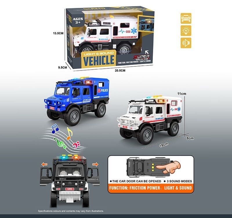 Спецтехніка YM 9900 B (84/2) 3 кольори, звуки, підсвічування, інерція, дверцята відкриваються