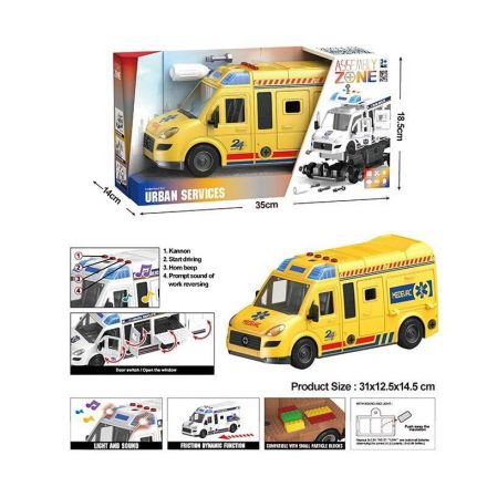 Машинка YW 8088 F (24/2) інкасаторська машина, мелодія, звукові ефекти, підсвічування, інерційний механізм, рухомі деталі, викрутка, насадк