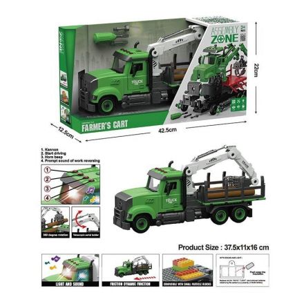 Спецтехніка YW 9073 B (24/2) вантажівка, звуки, підсвічування, інерція, конструктор, викрутка