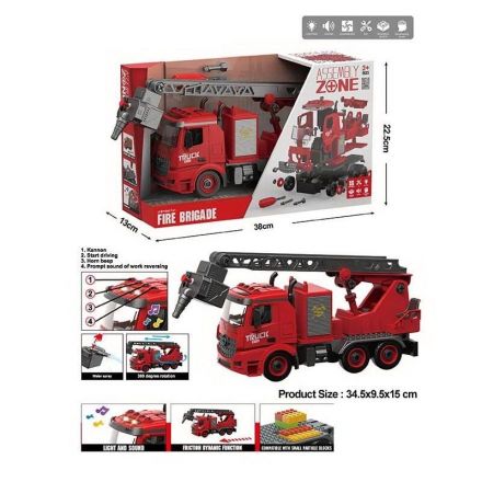 Машина-конструктор YW 9080 B (24/2) інерція, звуки, підсвічування, рухливі елементи, інструменти