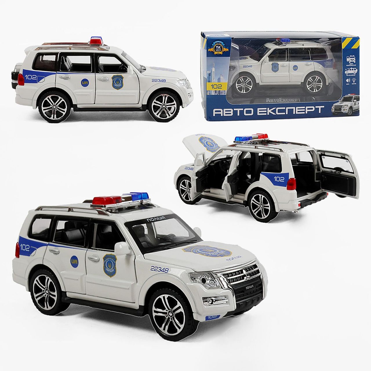 Машина 51282 (72/2) "Авто Експерт", масштаб 1:32, світло, звук, інерція, відчиняються двері, багажник, капот