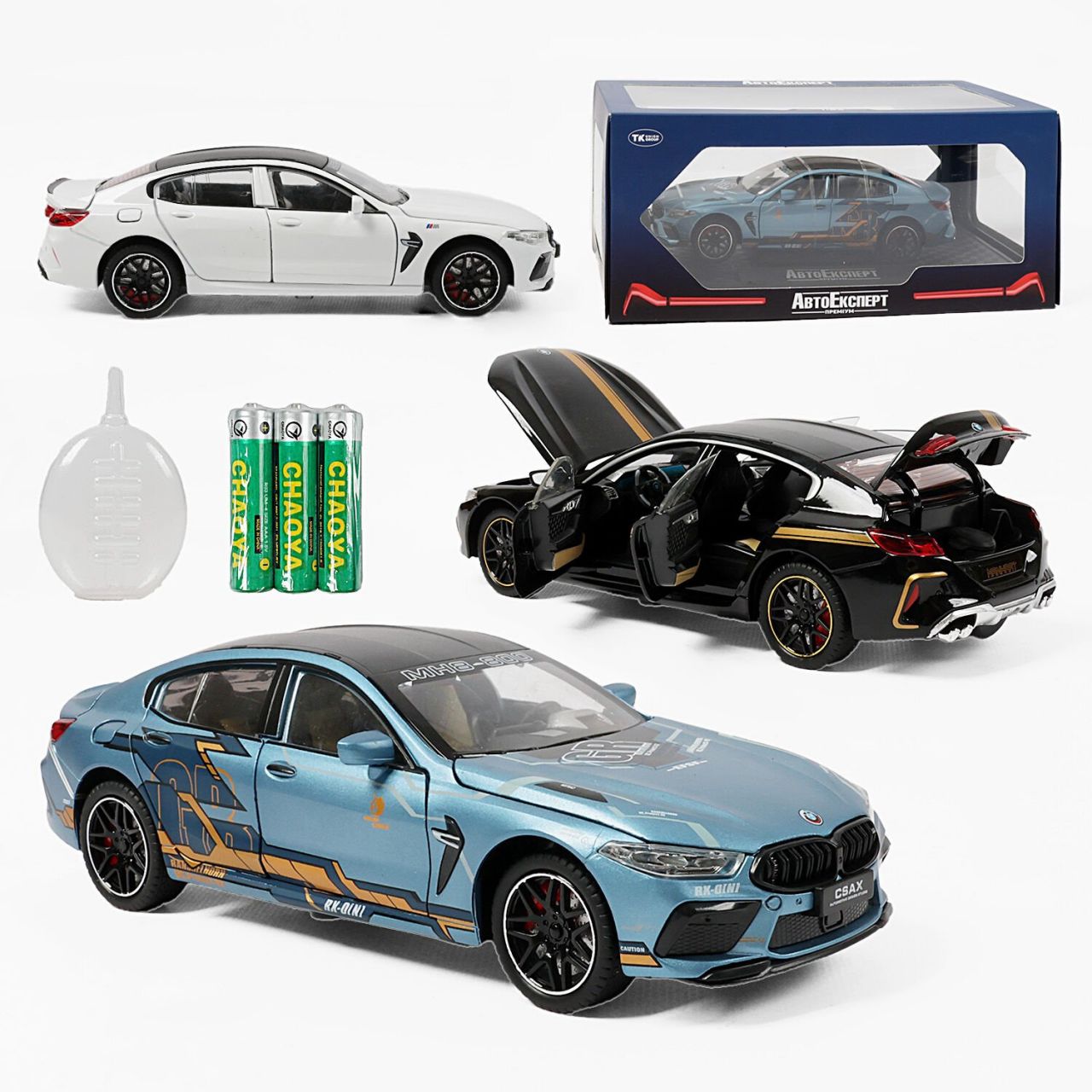 Машинка GT-12932 (24/2) "Авто Експерт"металопластик, 1:24, звук, парогенерація, піпетка, світло, інерція, відкриваються двері, багажник та капот 