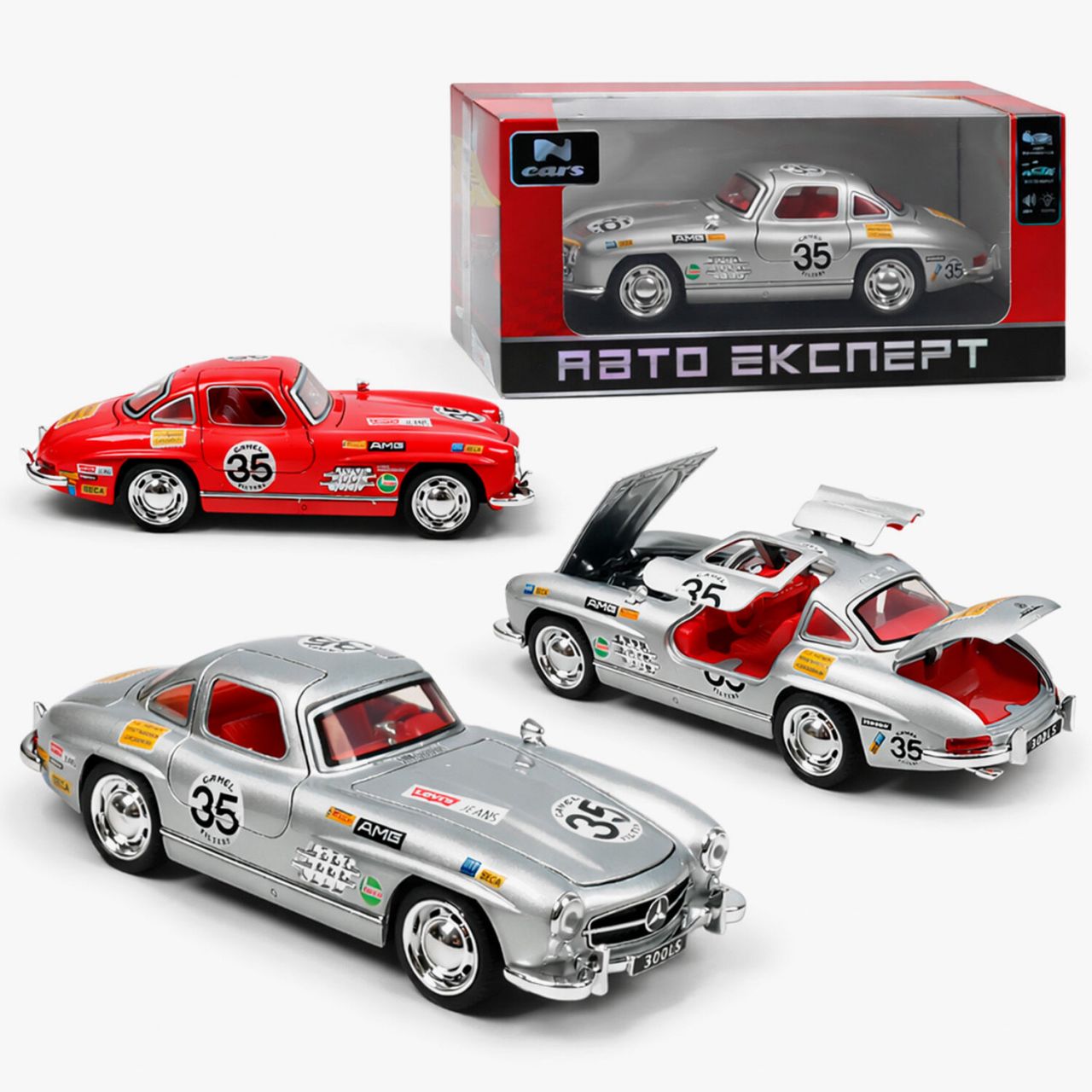 Машинка L-5634-80 (72/2) 2 кольори, "Авто Експерт", металопластик, 1:32, світло, звук, інерція, відчиняються двері, багажник, капот