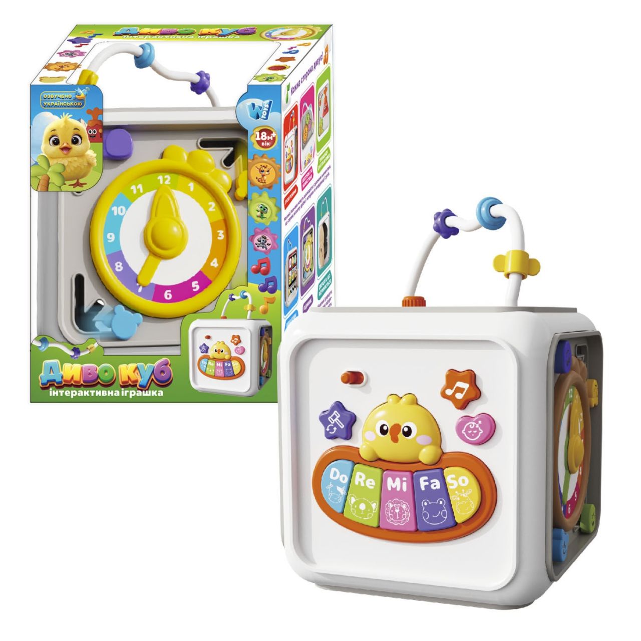 Музичний куб 25462 (18/2) "WToys", ОЗВУЧУВАННЯ УКРАЇНСЬКОЮ МОВОЮ, пісні, казки, загадки, пальчикові ігри, віршики, підсвічування