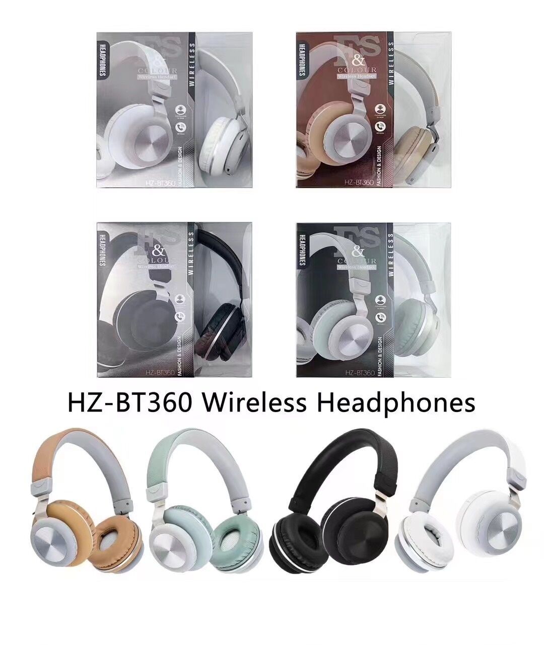 Навушники C 57879 (60) 4 кольори, бездротові Bluetooth, радіо, мікрофон, USB кабель, частота 2,48 GHz