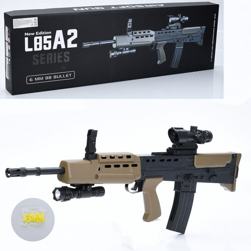 Автомат L85A2-Black пластикові кулі, прицел, світло