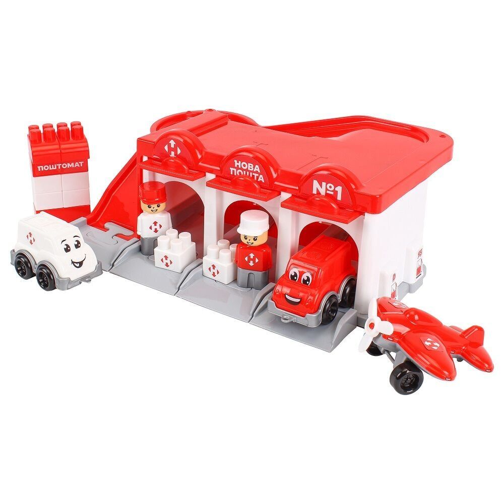 Паркінг 8454 (3) "Technok Toys", 2 машинки, літак, фігурки, будівельні елементи