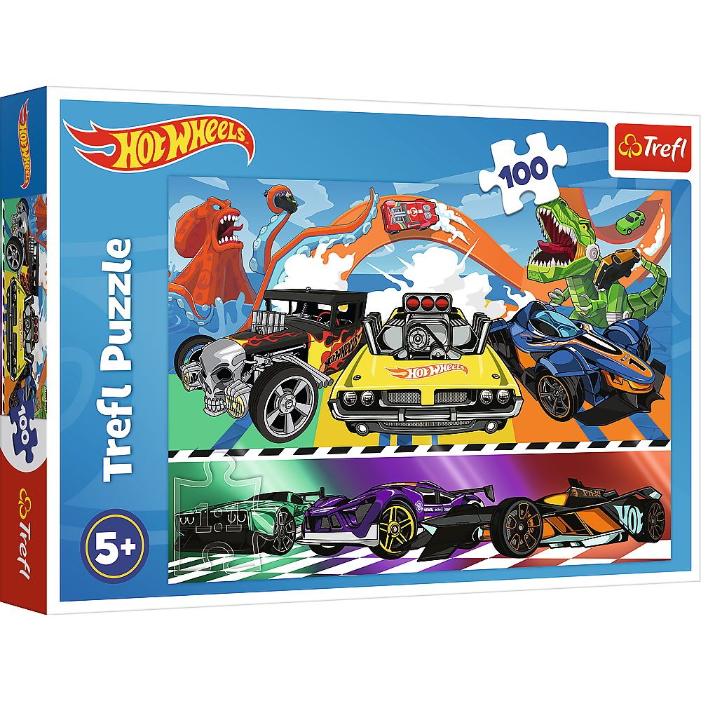 Пазли 100елементів "Швидкісні авто" Hot Wheels, в кор. 29*19*4см, ТМ Trefl 16466
