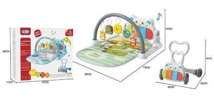 Килимок 6050 (6) піаніно, підсвічування, мелодії, звуки, бізіборд, брязкальця, тріскачки