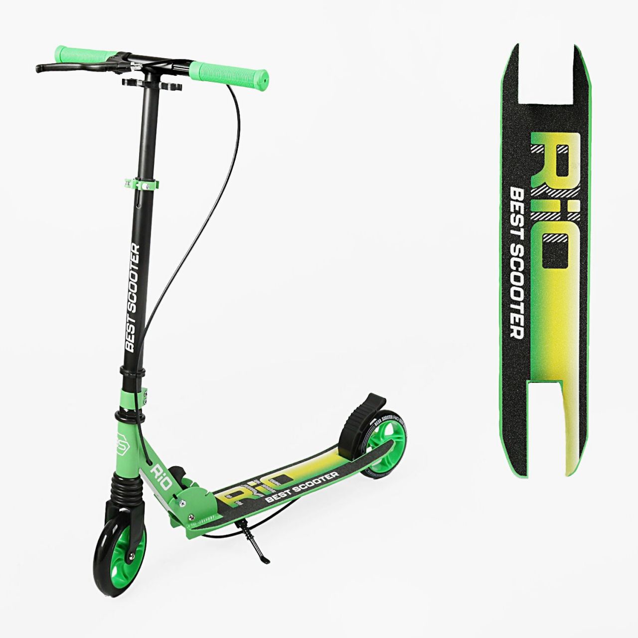 Самокат двоколісний Best Scooter "Rio" R-15800 (4) колеса PU 145мм, передній амортизатор, ручне гальмо