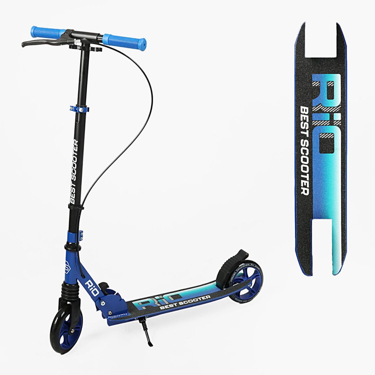 Самокат двоколісний Best Scooter "Rio" R-31420 (4) колеса PU 145мм, передній амортизатор, ручне гальмо