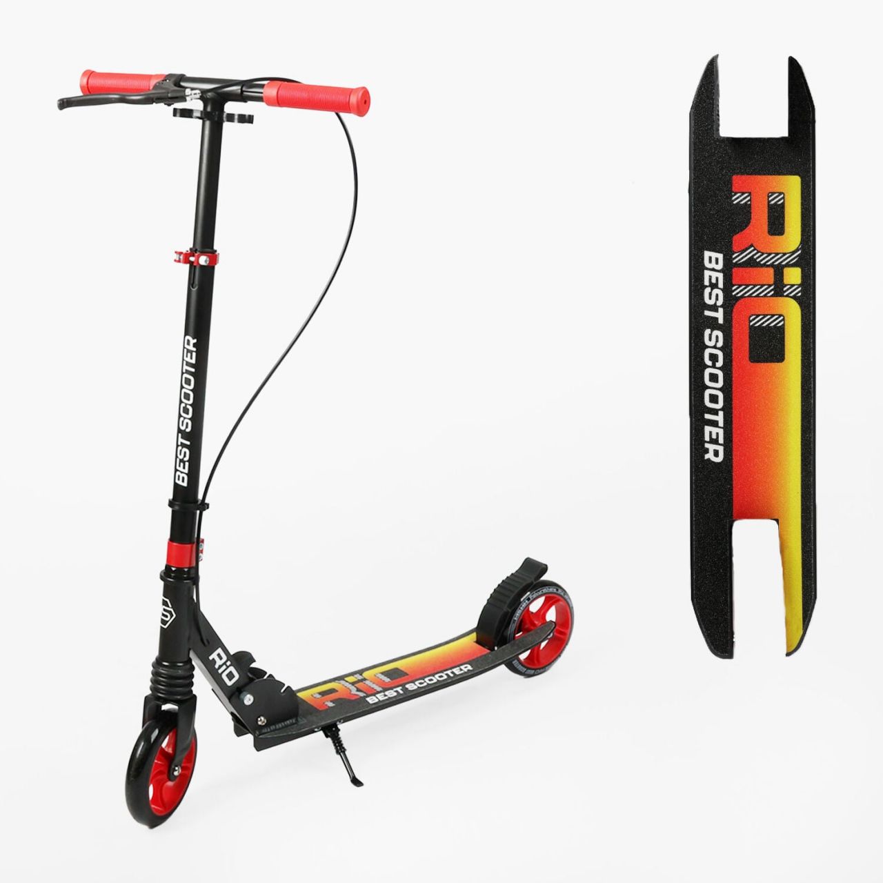 Самокат двоколісний Best Scooter "Rio" R-80960 (4) колеса PU 145мм, передній амортизатор, ручне гальмо