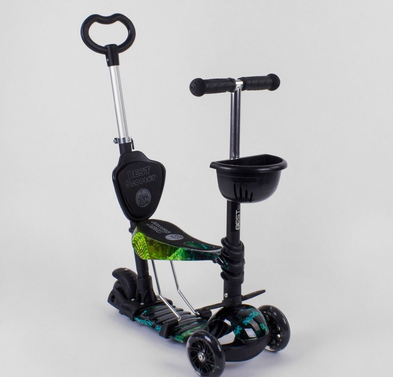 Самокат 5в1 10999 (1) Best Scooter, АБСТРАКЦІЯ, PU колеса, ПІДСВІЧУВАННЯ КОЛІС