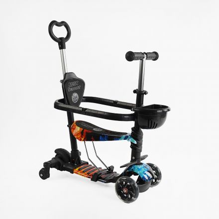 Самокат 5в1 LS-71100 (1) Best Scooter, з ДОП. КОЛІСАМИ, захисний бампер, PU колеса зі світлом 