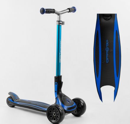 Самокат триколісний Best Scooter G-21102 MAXI (4) складане алюмінієве кермо, передні колеса PU 135х50мм, задні 80х50мм, зі світлом