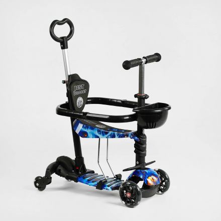 Самокат 5в1 LS-70036 (1) Best Scooter, з ДОП. КОЛЕСАМИ, захисний бампер, PU колеса зі світлом