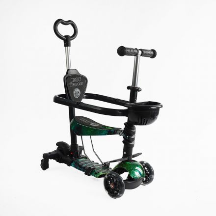 Самокат 5в1 LS-79350 (1) Best Scooter, з ДОП. КОЛІСАМИ, захисний бампер, PU колеса зі світлом