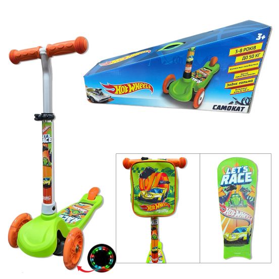 Самокат дитяч. 3-х кол. Hot Wheels арт. LS2115 (6 шт) PU світло