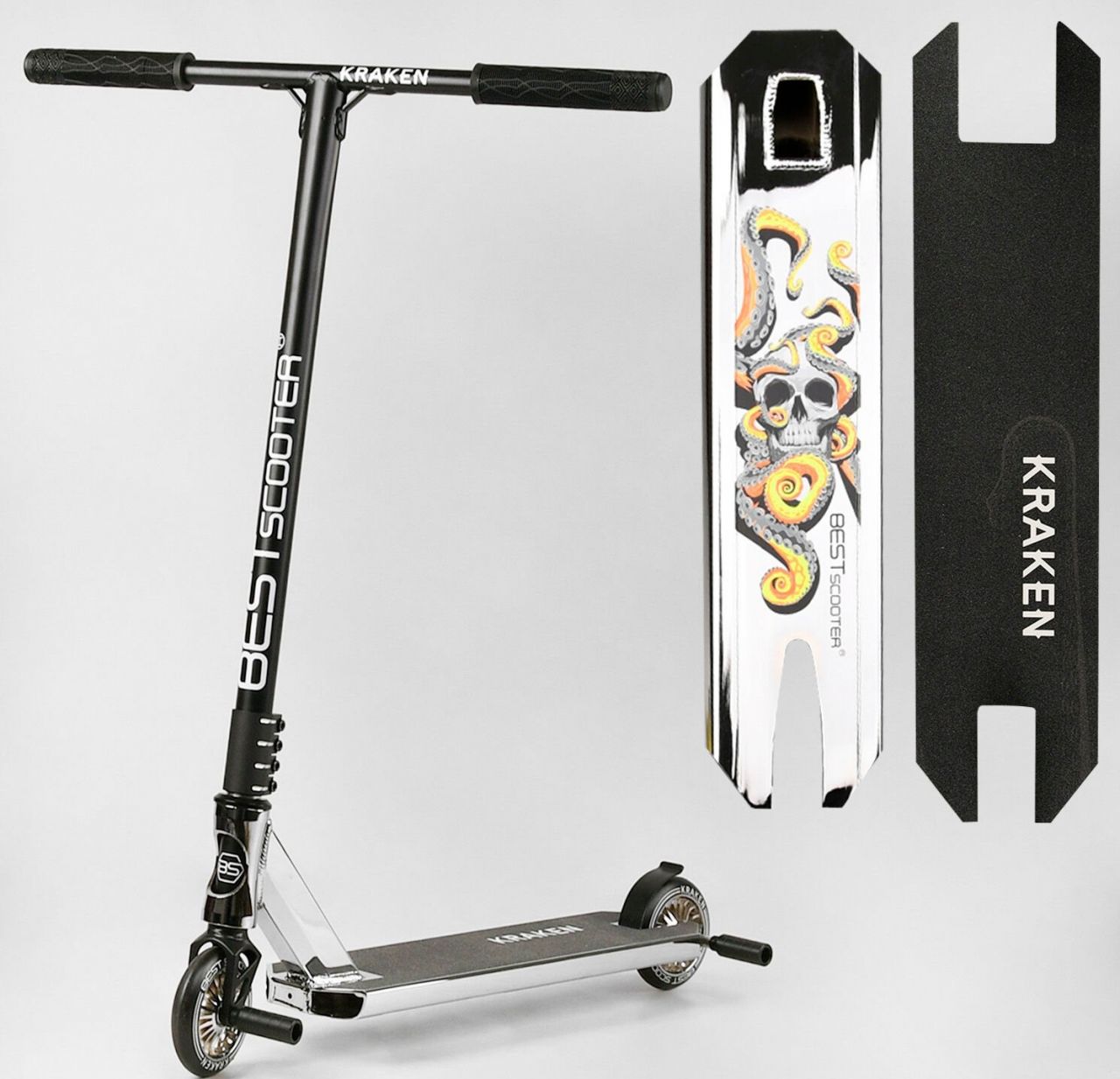 Самокат трюковый KR-82080 Best Scooter (''Kraken'', алюминиевый диск и дека, колёса PU)