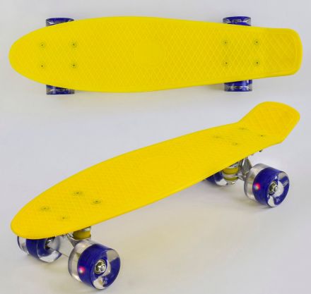Скейт Пенні борд 1010 (8) Best Board, ЖОВТИЙ, дошка = 55см, колеса PU зі світлом, діаметр 6 см