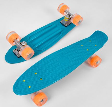 Скейт Пенні борд 3131 (8) Best Board, БІРЮЗОВИЙ, дошка = 55см, колеса PU зі світлом, діаметр 6 см