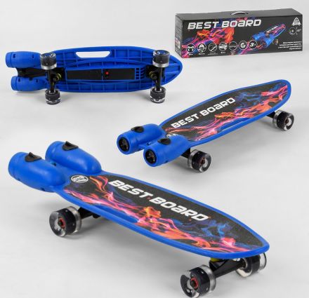 Скейтборд S-00605 Best Board (4) з музикою і димом, USB зарядка, акумуляторні батареї, колеса PU зі світлом 60х45мм