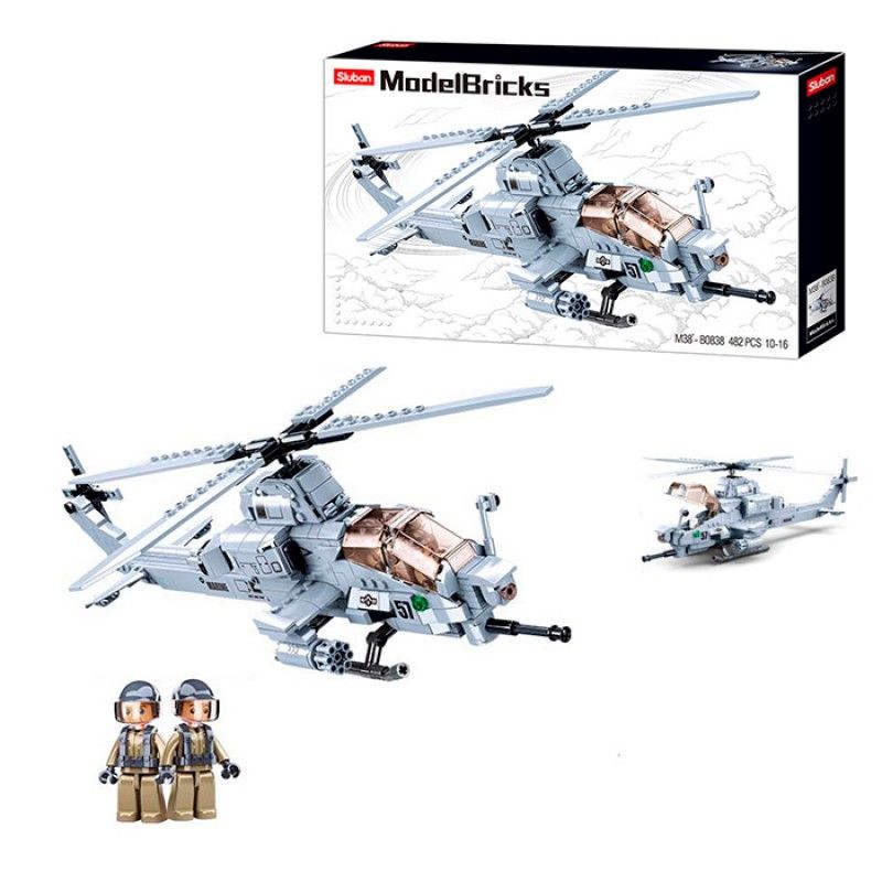 Конструктор SLUBAN M38-B0838 вертоліт, 1:35, фігурки, 482 дет