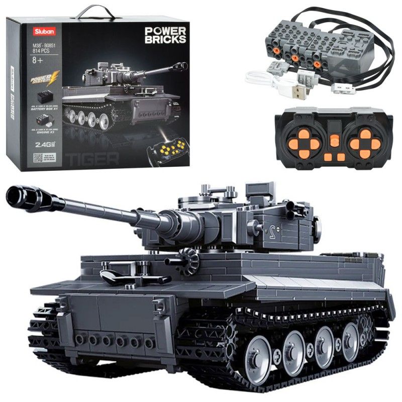 Конструктор SLUBAN M38-B0851 танк, радіокер., 2.4G, акум., 814 дет., USB