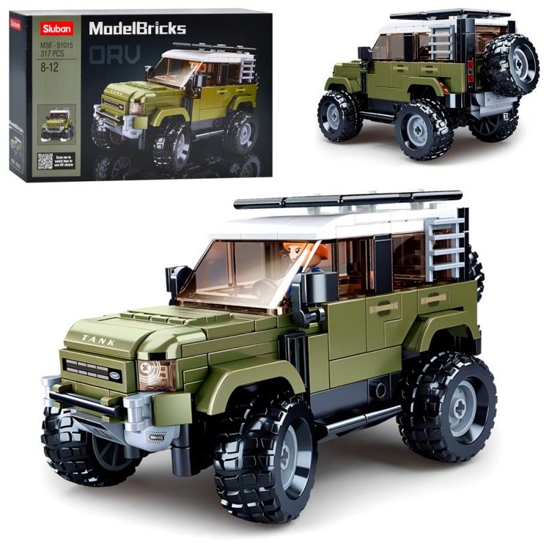 Конструктор SLUBAN M38-B1015 "Model Bricks": Танк SUV зелений, 317 дет