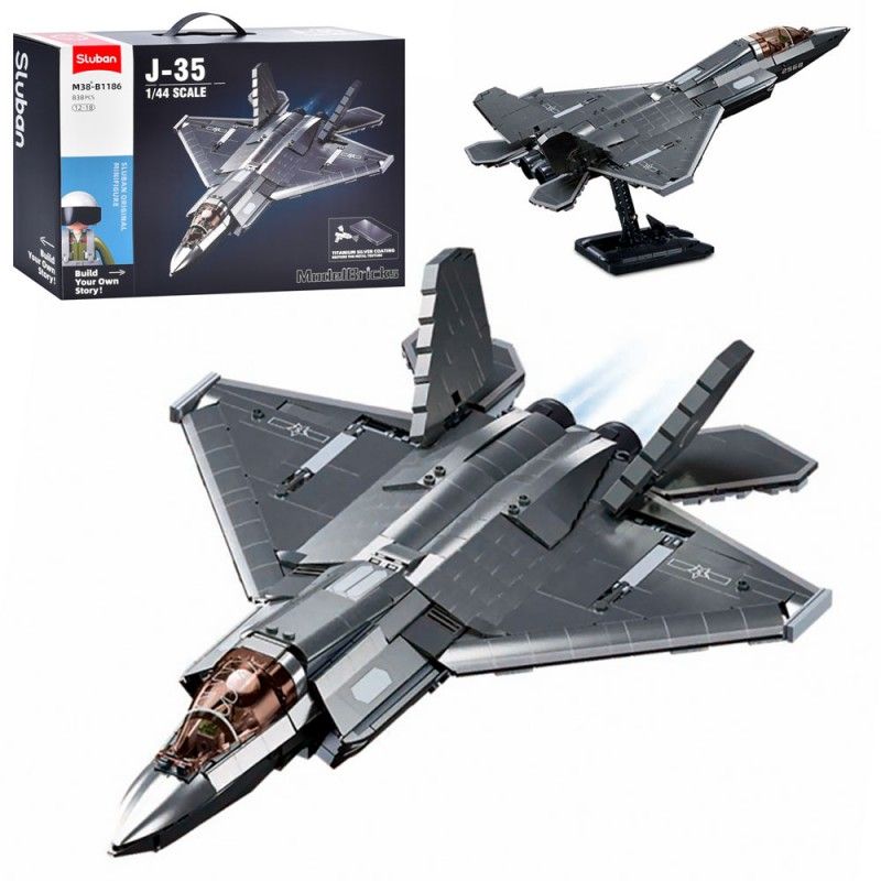 Конструктор SLUBAN M38-B1186 "Model Bricks": Винищувач J-35, 838 дет.