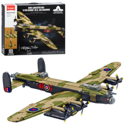 Конструктор SLUBAN M38-B1609 військовий, літак, Lancaster, 51,7-17,3см, 1:44, 1382дет